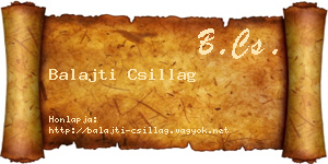 Balajti Csillag névjegykártya